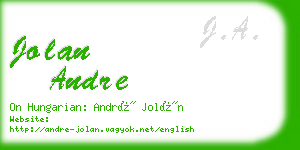 jolan andre business card